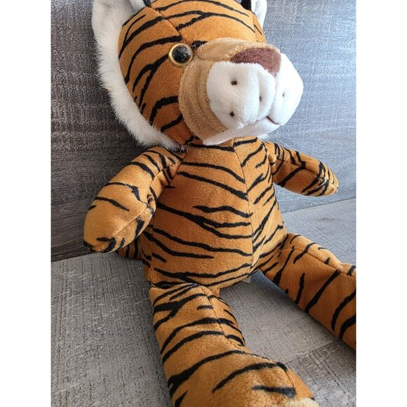 Plush Appeal LLC 11" Sitting Tiger Orange Stripes Blue Eyes Stuffed Animal b227 - Picture 2 of 7